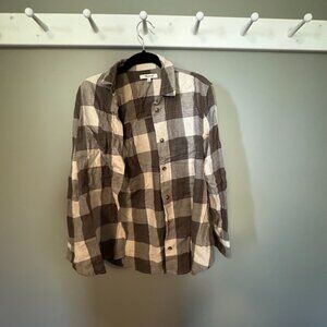 Madewell Brown/Tan/Purple Flannel Shift (XS)